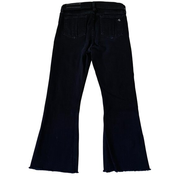 Rag & Bone 10 Inch Crop Flare Jeans Raw Hem Dune Wash Size 27 - Picture 5 of 8